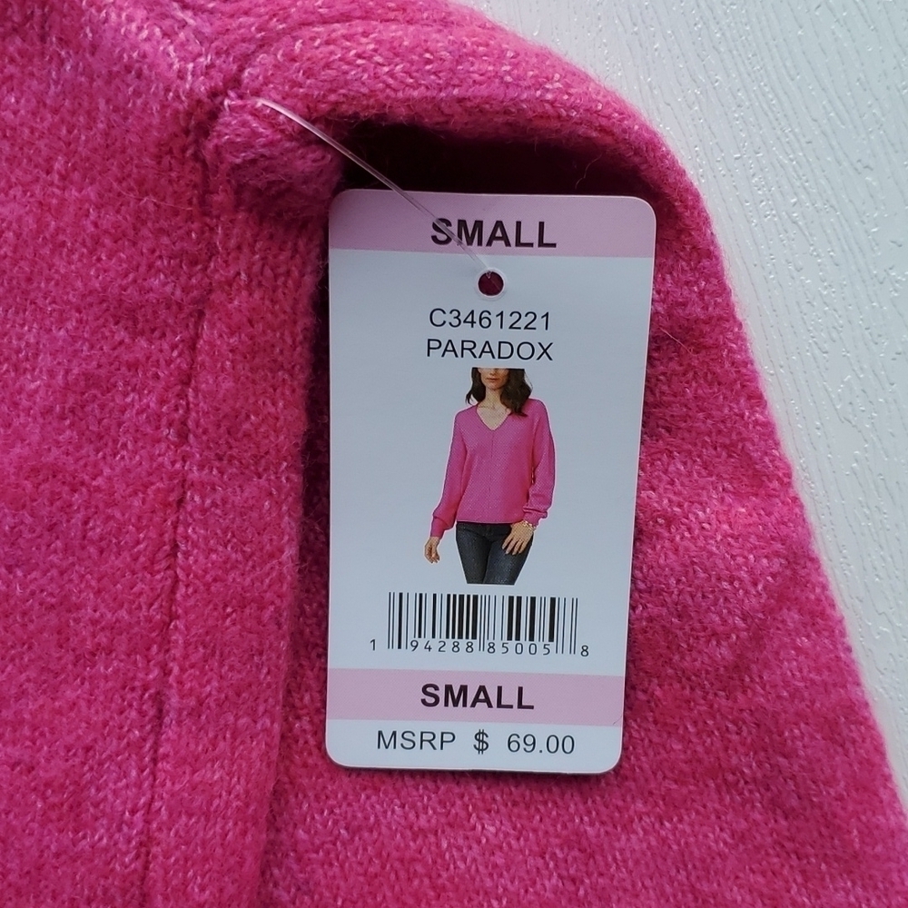 Vince Camuto Hot Pink Sweater S NWT - Picture 4 of 6